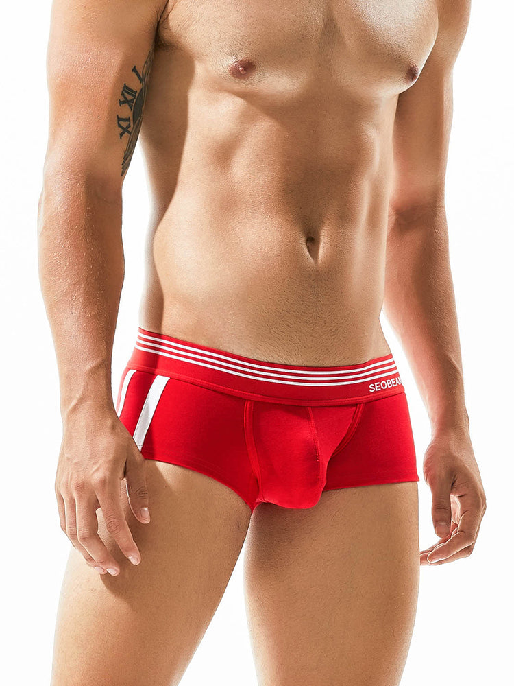 Men's Slim-Fit Cotton Trunks - Low Rise & Lifting Support