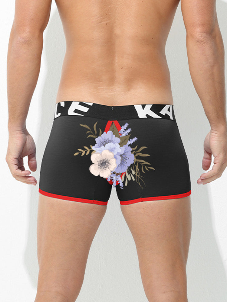 2 Pack Men's Sexy Modal Trunks with Open Front & Back and Removable Pouch