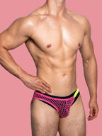 2 Pack Men's Low Waist Sexy Mesh Breathable Sports Transparent Briefs