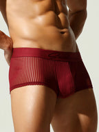 3 Pack Men's Striped Mesh Trunks with Comfort Pouch