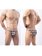 Men's Rhombus Check Pattern Pouch Briefs