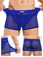 2 Pack Men's Hollow Mesh Sexy Trendy Moisture-Wicking Trunks