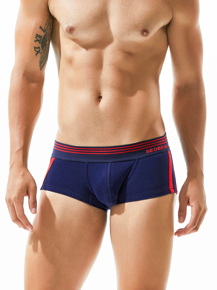 Men's Slim-Fit Cotton Trunks - Low Rise & Lifting Support