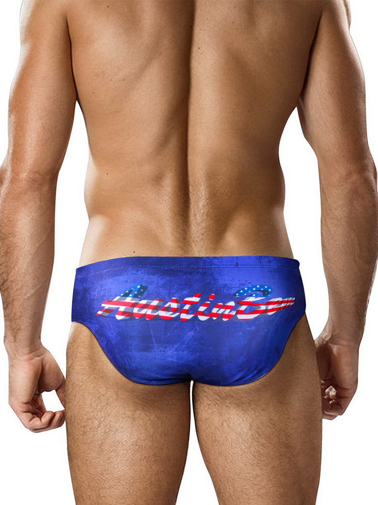 Men's Low-Rise Stylish Animal Print Swim Briefs