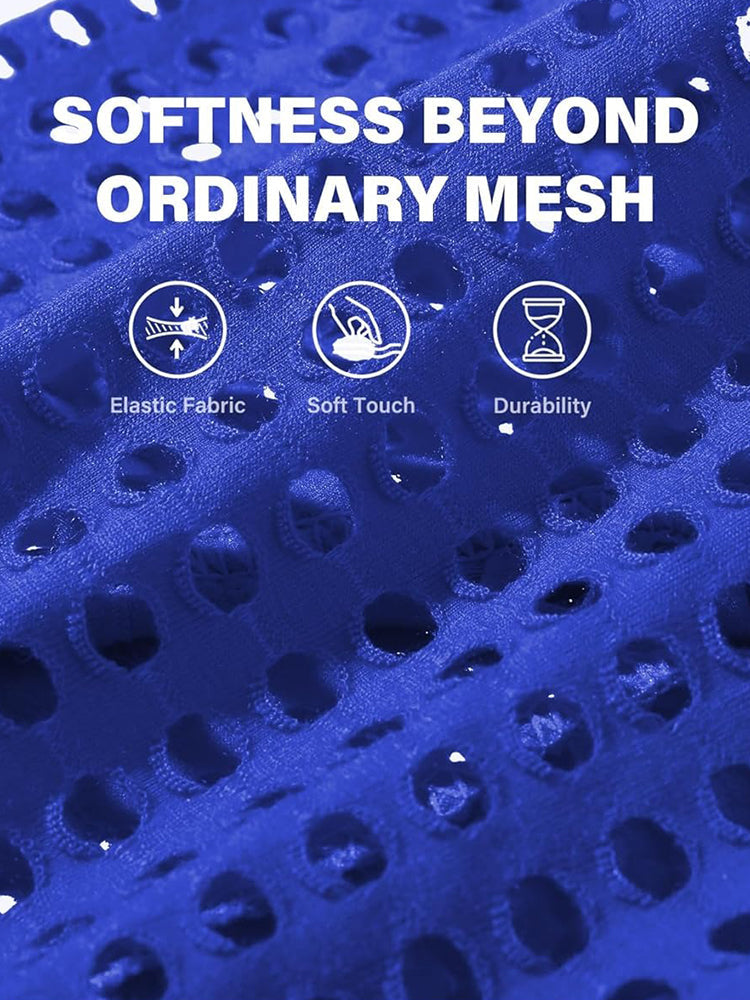 2 Pack Men's Hollow Mesh Sexy Trendy Moisture-Wicking Trunks