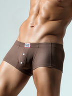 2 Pack Men's Soft Solid Color Simple Comfortable Breathable Trunks