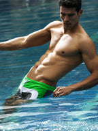 Men's Trendy Color-Block Beach Swim Shorts & Trunks