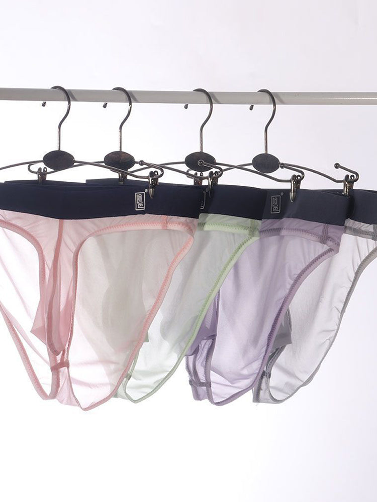 Men's Ultra-Soft Seamless Nylon Briefs Breathable Cooling Fit