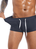 Men’s U Convex Pouch Swim Trunks with Drawstring