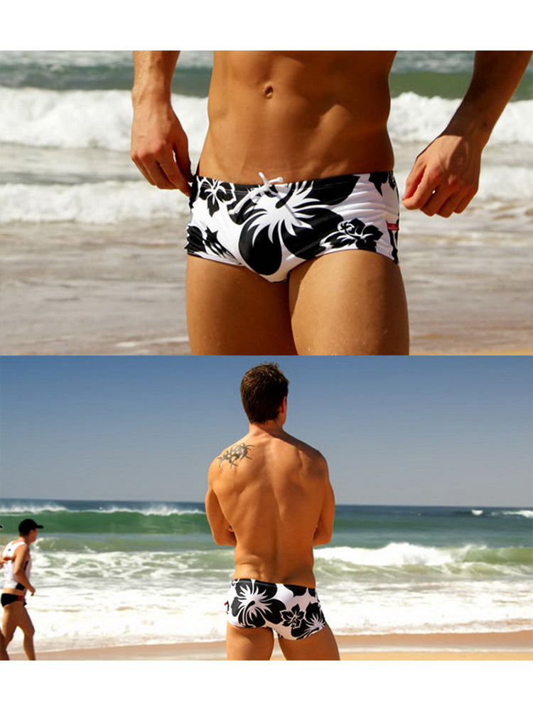 Men's Lightweight Low-Rise Bold Prints Swim Briefs & Trunks
