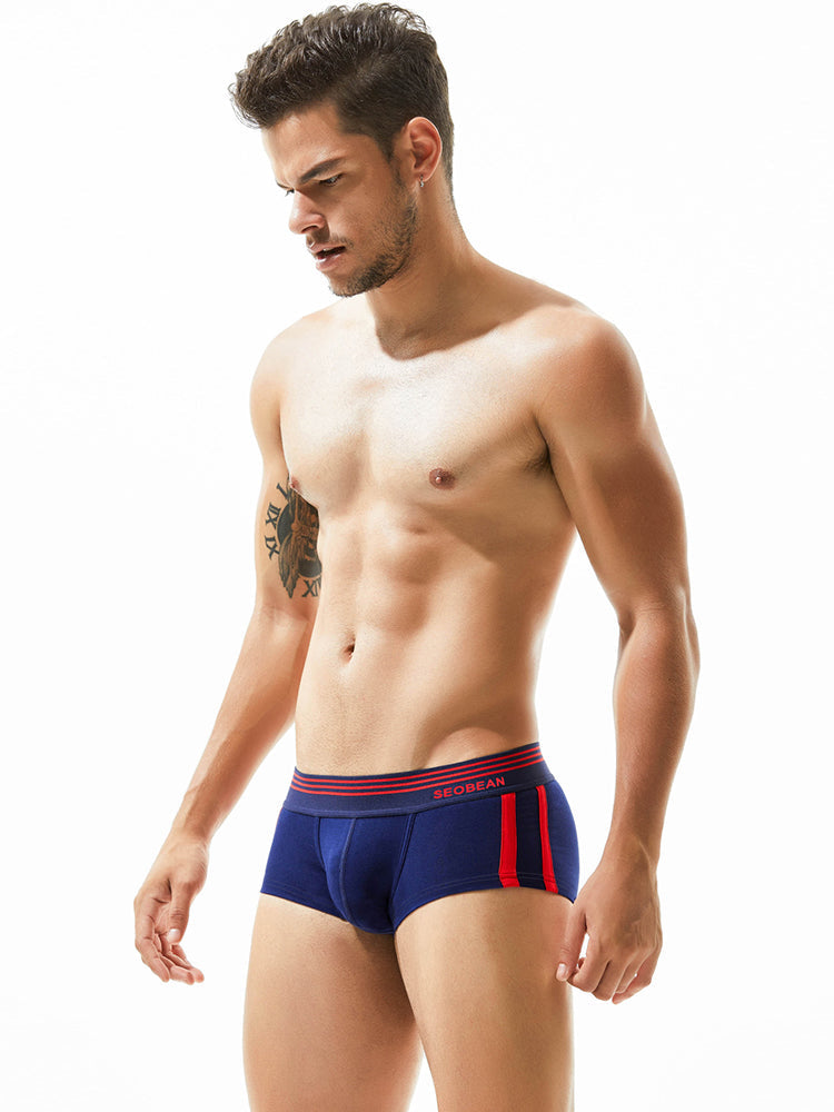 Men's Slim-Fit Cotton Trunks - Low Rise & Lifting Support