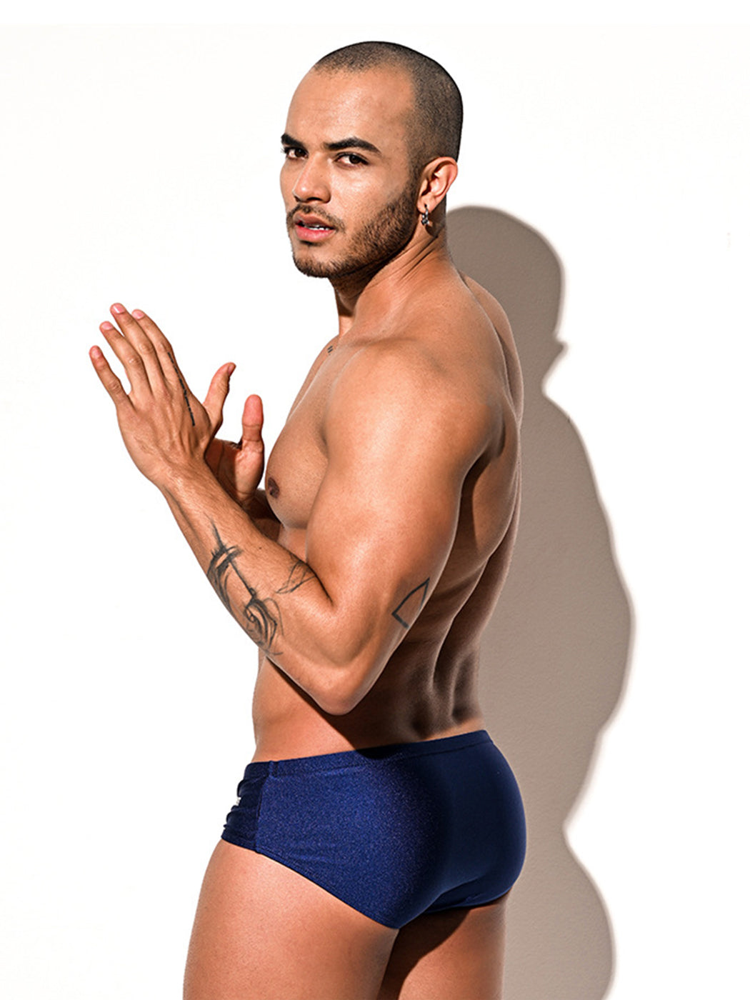Men’s Shiny Solid Color Swim Briefs