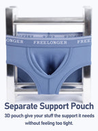 FreeLonger Men’s Soft Cotton Support Pouch Trunks
