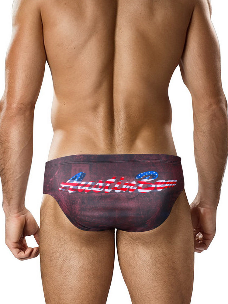 Men's Low-Rise Stylish Animal Print Swim Briefs
