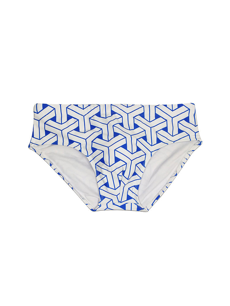 Men's 3D Pouch Printed Fitness Swim Briefs