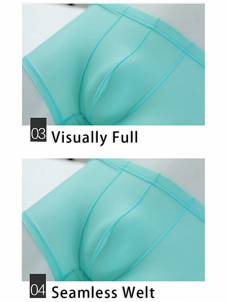 Lightweight Breathable Ice Silk U Contoured Boxers for Men
