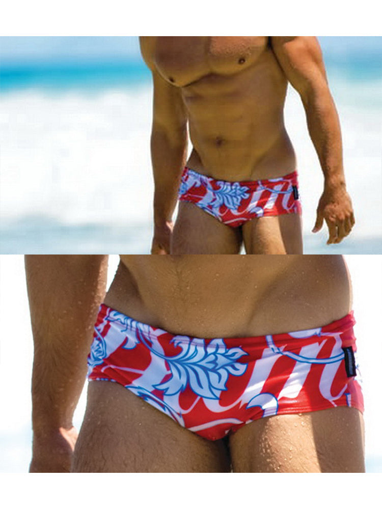 Men's Lightweight Low-Rise Bold Prints Swim Briefs & Trunks