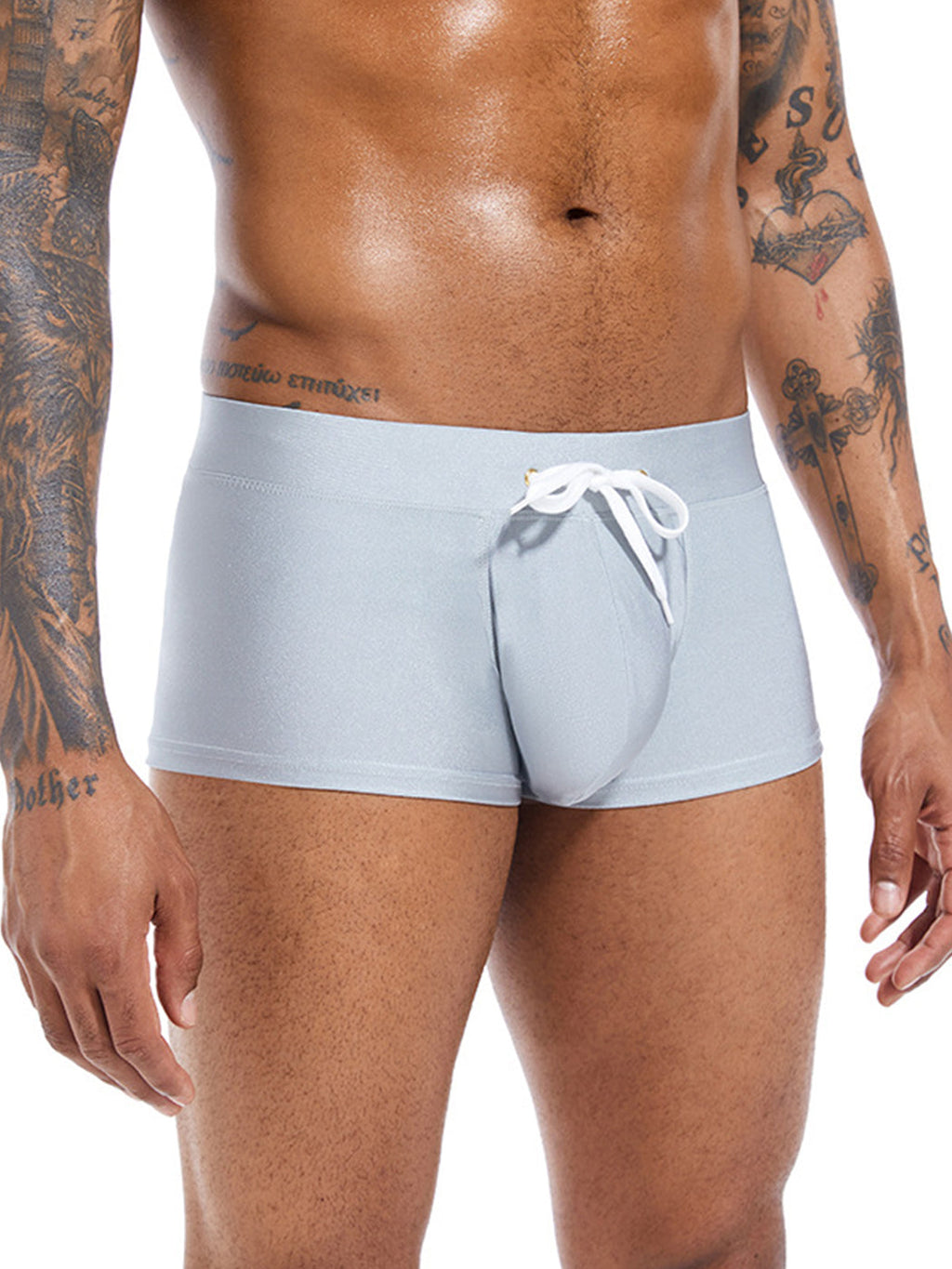 Men’s U Convex Pouch Swim Trunks with Drawstring
