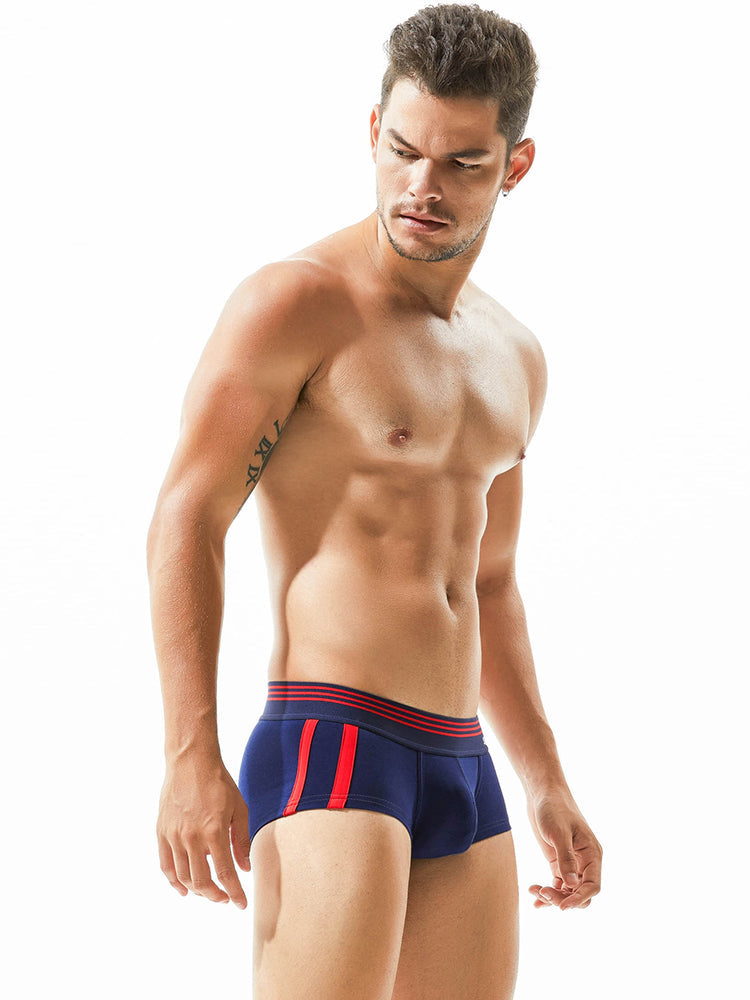 Men's Slim-Fit Cotton Trunks - Low Rise & Lifting Support