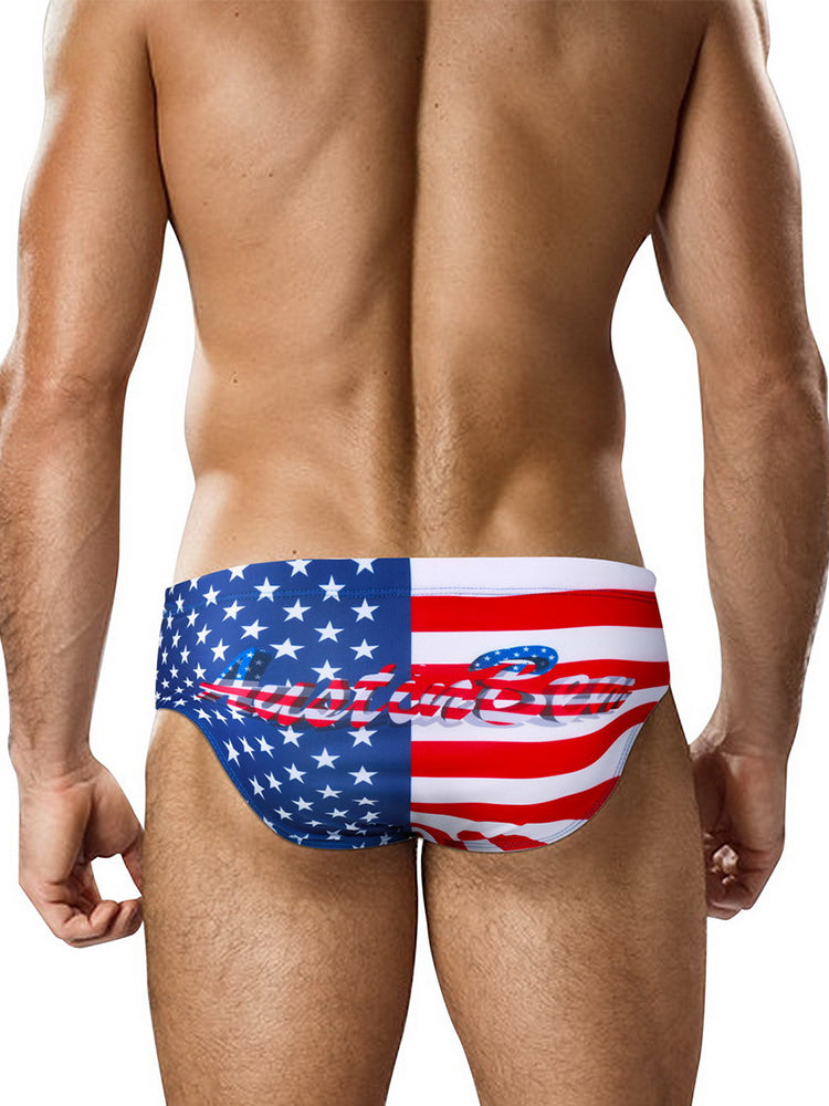 Men's Low-Rise Stylish Animal Print Swim Briefs