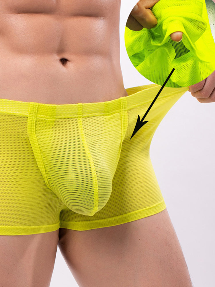 Men's Big Pouch U-convex Breathable Mesh Trunks