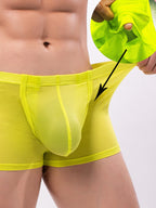 Men's Big Pouch U-convex Breathable Mesh Trunks