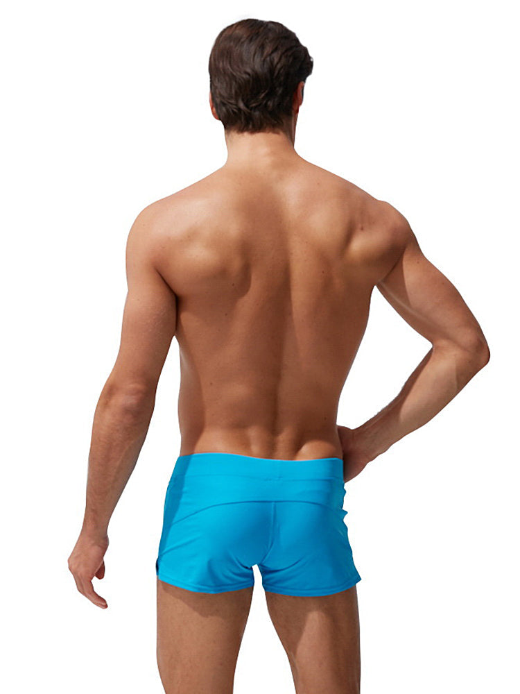 Men's Zippered Pocket Design Moisture-Wicking Swim Shorts & Trunks