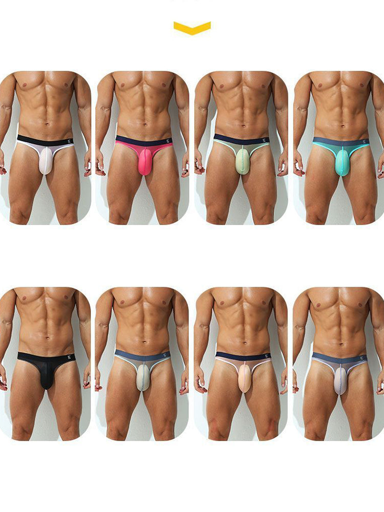 Men's Ultra-Soft Seamless Nylon Briefs Breathable Cooling Fit