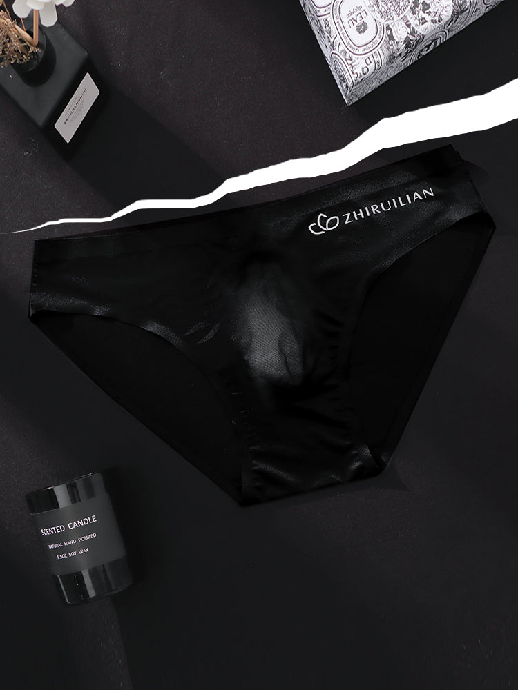 3 Pack Men's Seamless Ice Silk Cool-Touch Briefs