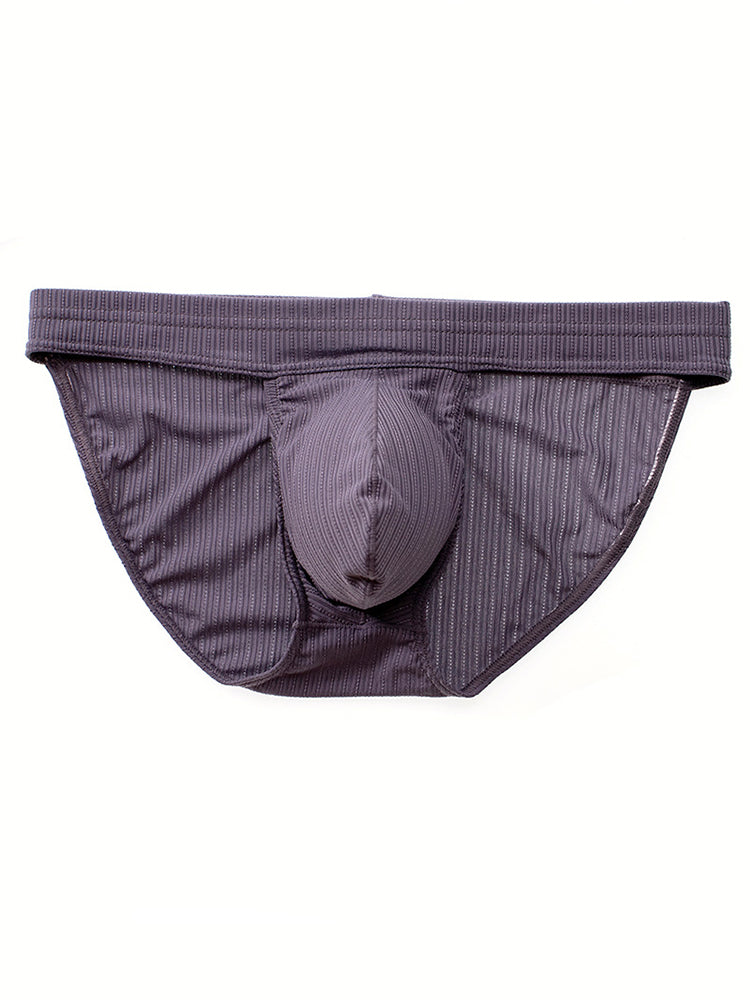 3 Pack Men's Threaded Fabric Briefs with U Convex Pouch