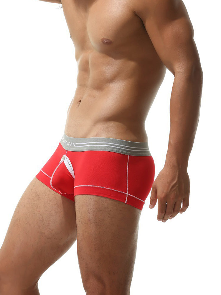 2 Pack Men's Detachable Pouch Breathable Boxer Briefs