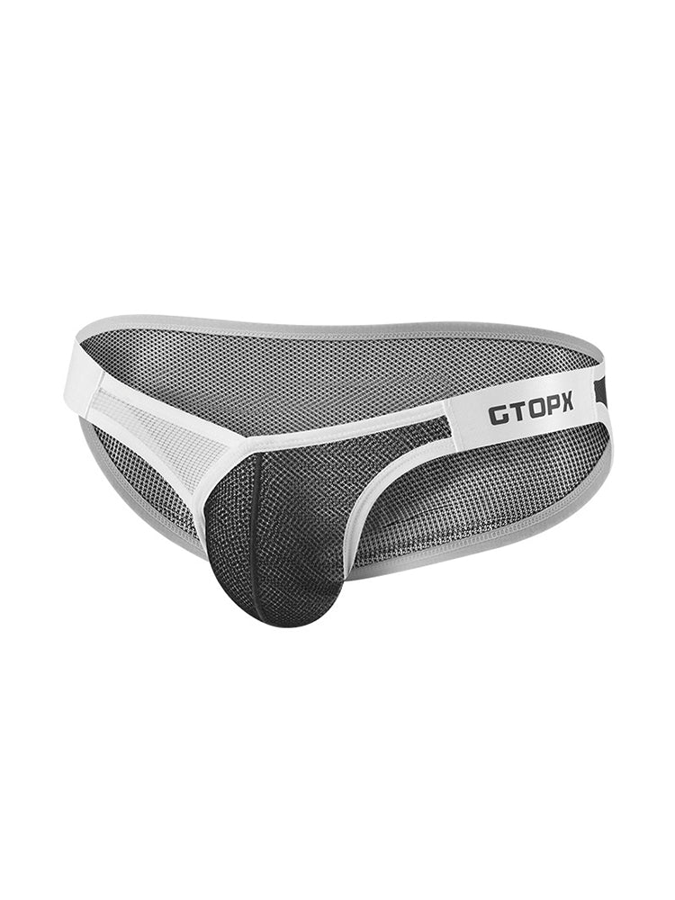 2 Pack Men's U-Pouch Sheer Mesh Briefs