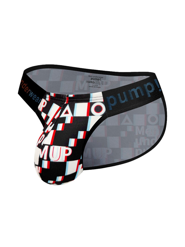Men's Expanded Pouch Briefs with Alphabet Print – 2-Pack