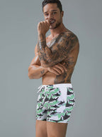 Men Sexy Floral Print Swim Trunks