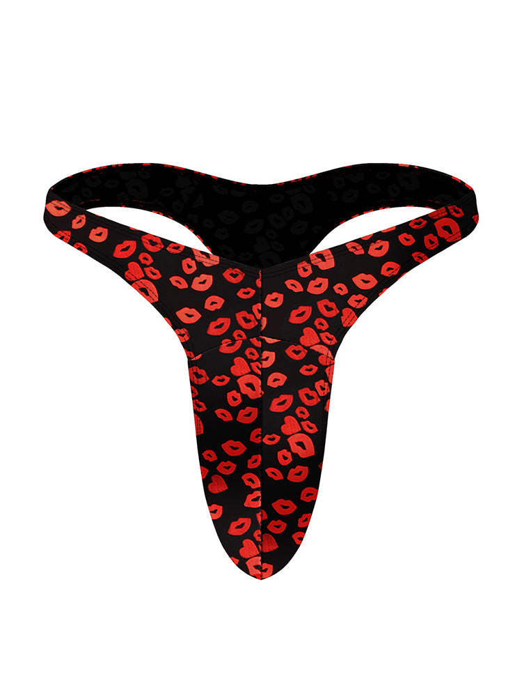 4 Pack Men's Large Pouch Playful Print Quick Dry Swim Thongs