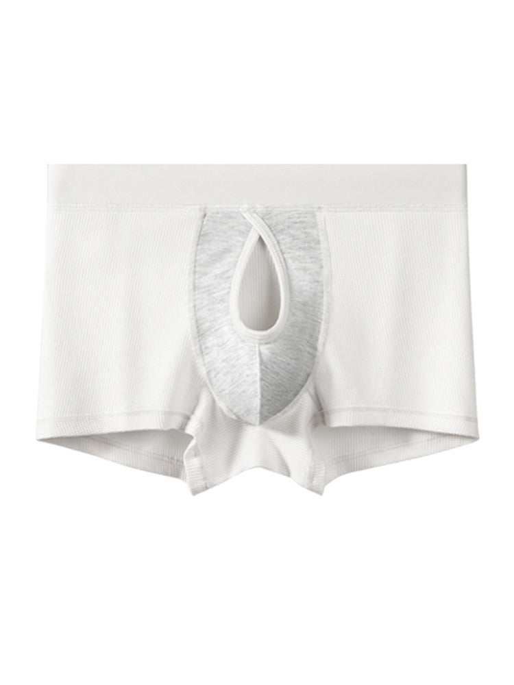 3 Pack Men's Breathable Comfort Double-Sided Access Soft Waffle Cotton Trunks