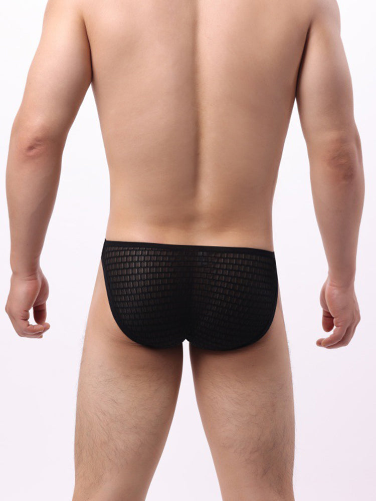 Men's Lace Mesh Checkered Briefs – 2-Pack