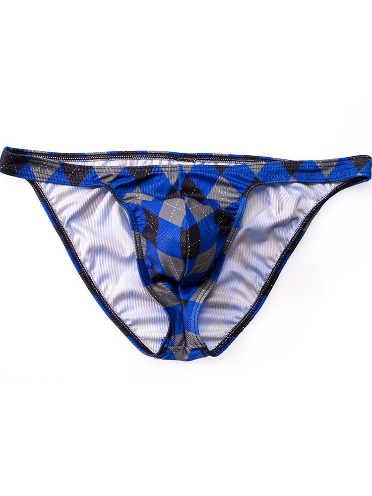 Men's Rhombus Check Pattern Pouch Briefs