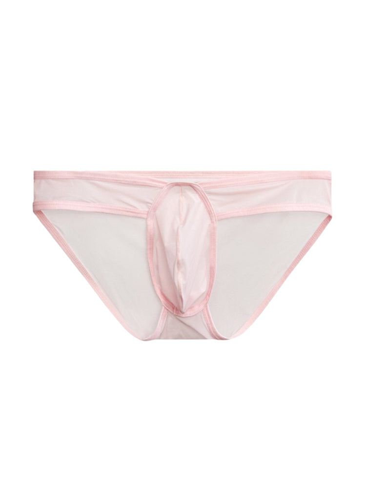 2 Pack Men's Ice Silk Breathable Sexy Low-Rise Anti-Odor Briefs