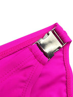 Men's Quick-Dry Odor-Control Solid Color Side Snap Swim Briefs
