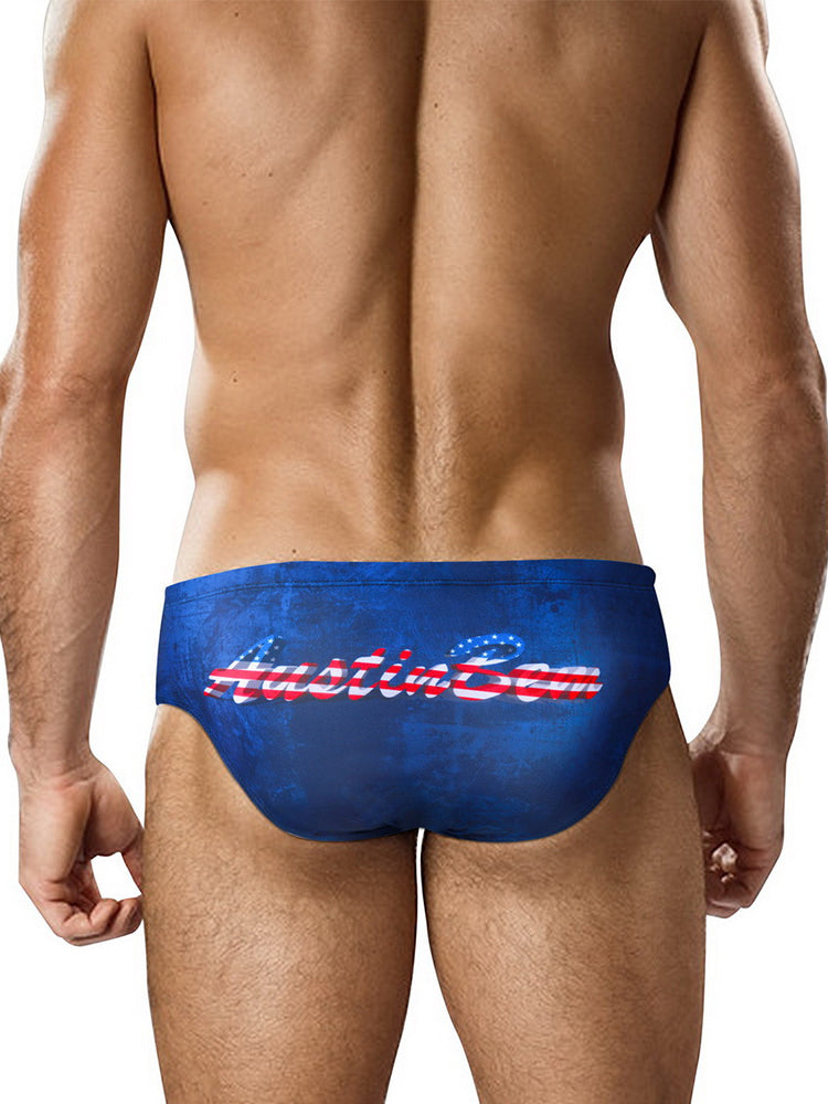 Men's Low-Rise Stylish Animal Print Swim Briefs