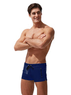 Men's Zippered Pocket Design Moisture-Wicking Swim Shorts & Trunks