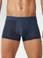 3 Pack Men's Ultra-thin Ice Silk Seamless Solid Trunks