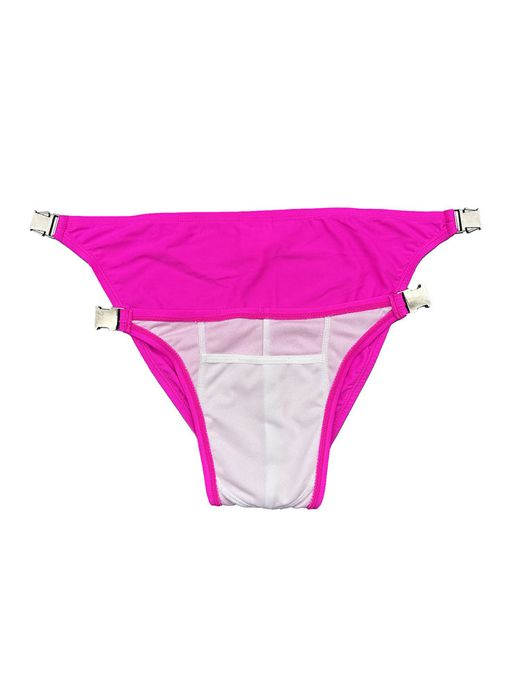 Men's Quick-Dry Odor-Control Solid Color Side Snap Swim Briefs