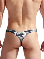 4 Pack Men's Large Pouch Playful Print Quick Dry Swim Thongs