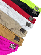 Men's Quick-Dry Odor-Control Solid Color Side Snap Swim Briefs