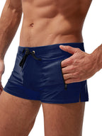 Men's Zippered Pocket Design Moisture-Wicking Swim Shorts & Trunks