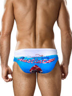 Men's Low-Rise Stylish Animal Print Swim Briefs