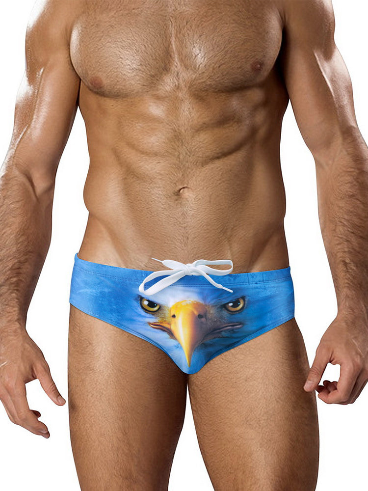 Men's Low-Rise Stylish Animal Print Swim Briefs