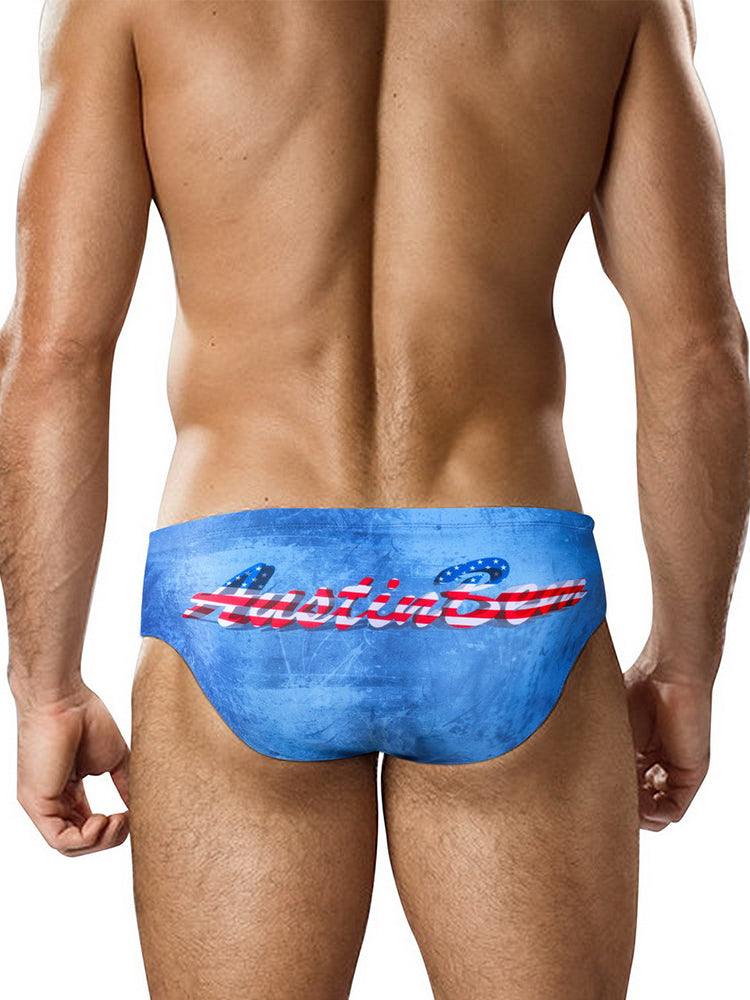 Men's Low-Rise Stylish Animal Print Swim Briefs